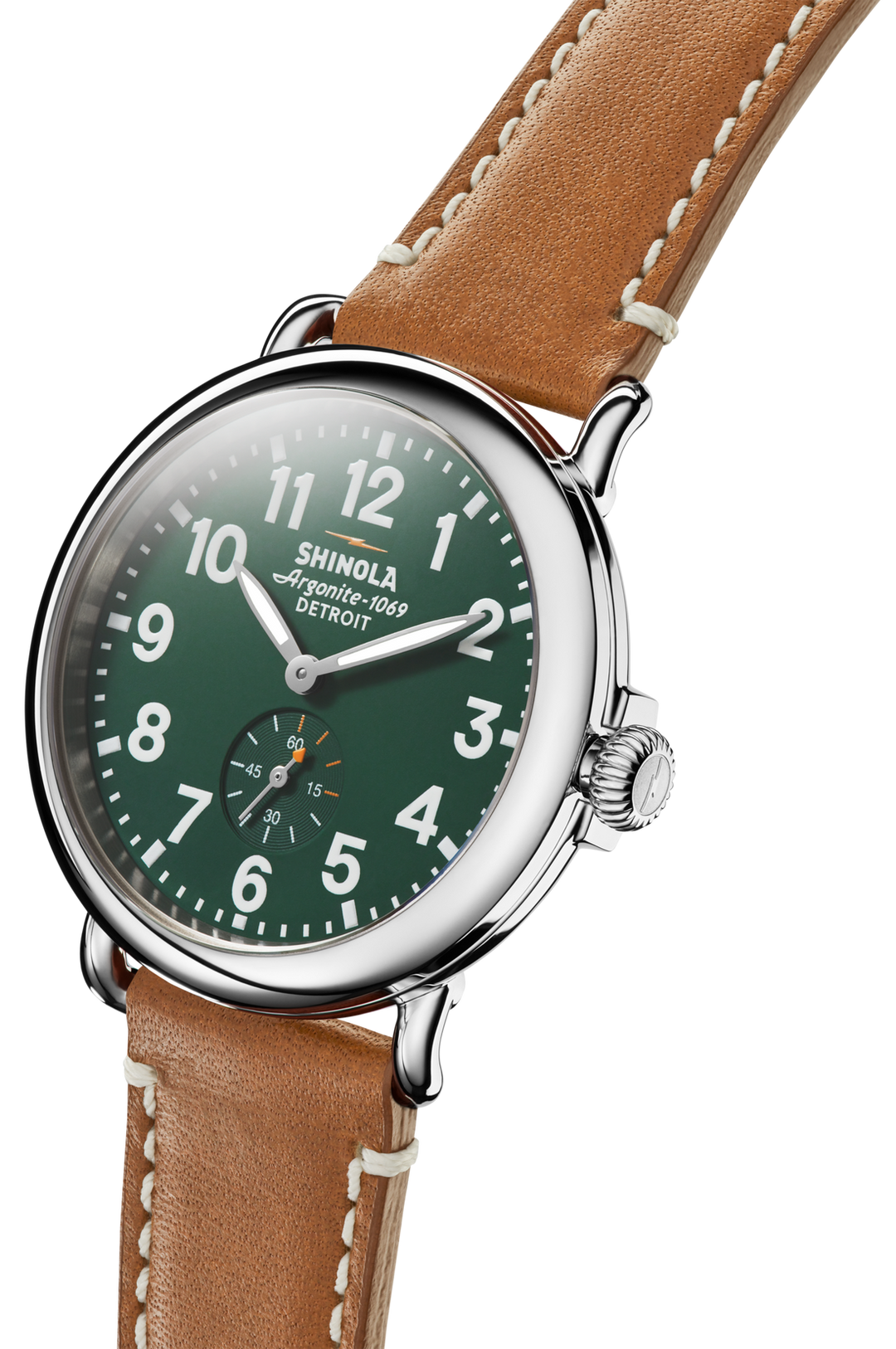 Shinola Runwell 41mm Green Dial Tan Leather Strap Men's Watch