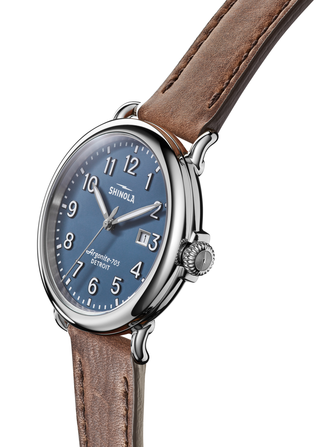 Shinola Runwell 41mm Blue Dial Tan Leather Strap Men's Watch