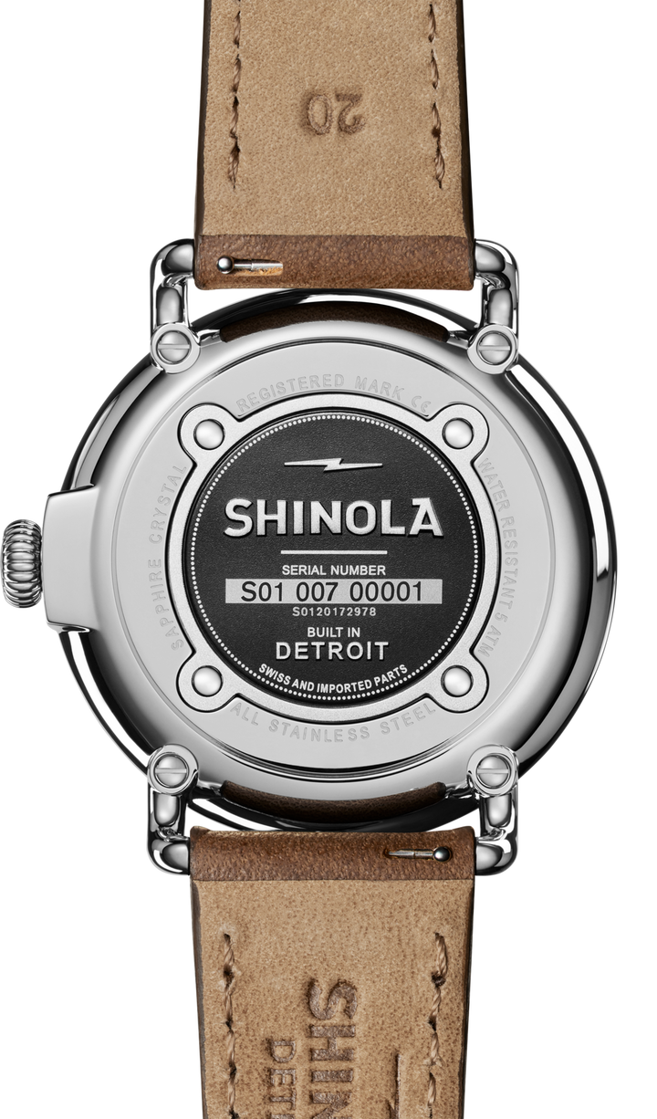 Shinola Runwell 41mm Blue Dial Tan Leather Strap Men's Watch