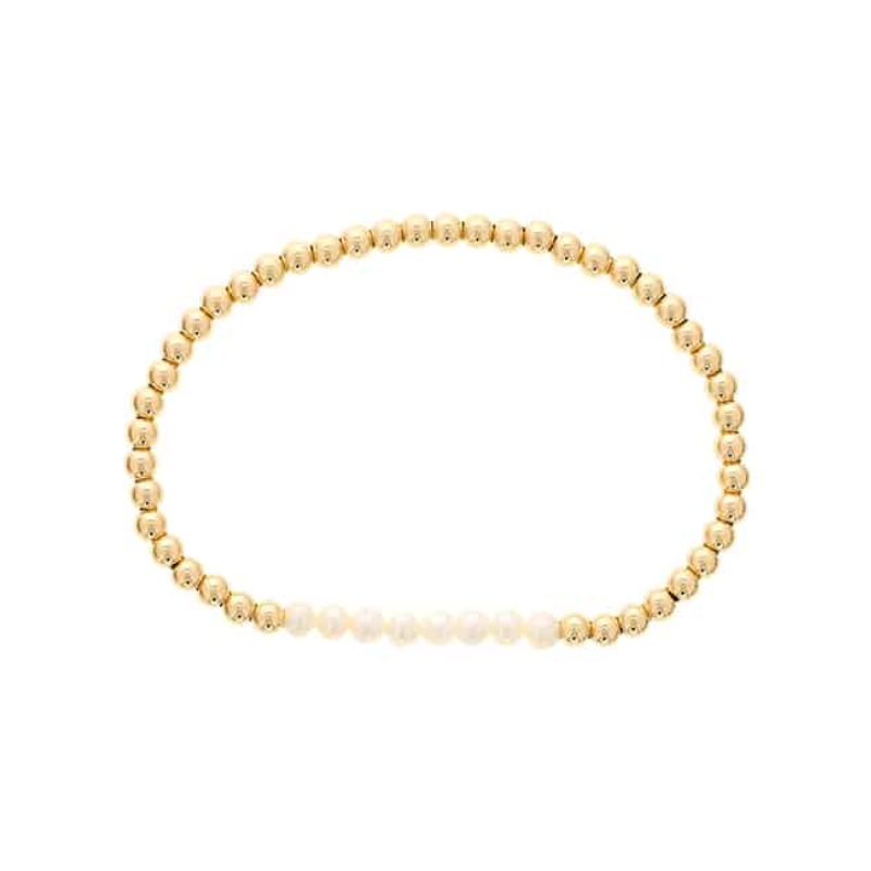 Gold Filled Pearl Bead Stretch Bracelet by Dee Berkley