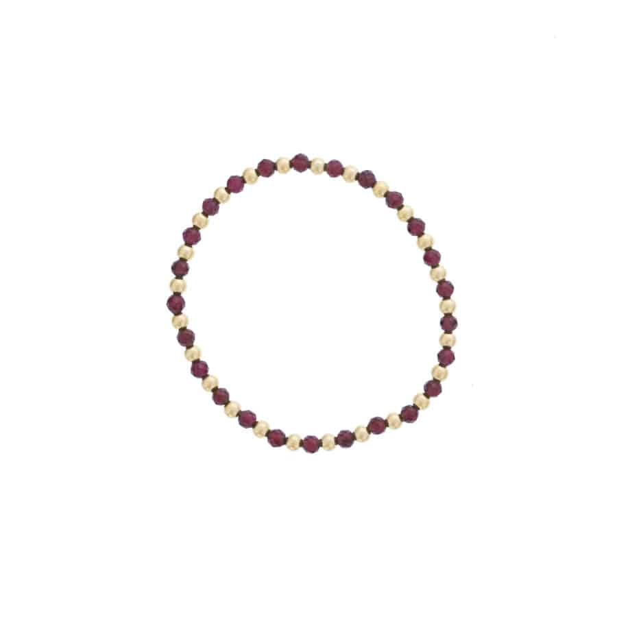 Dee Berkley Gold-Filled Alternating Beaded Bracelet with Garnet