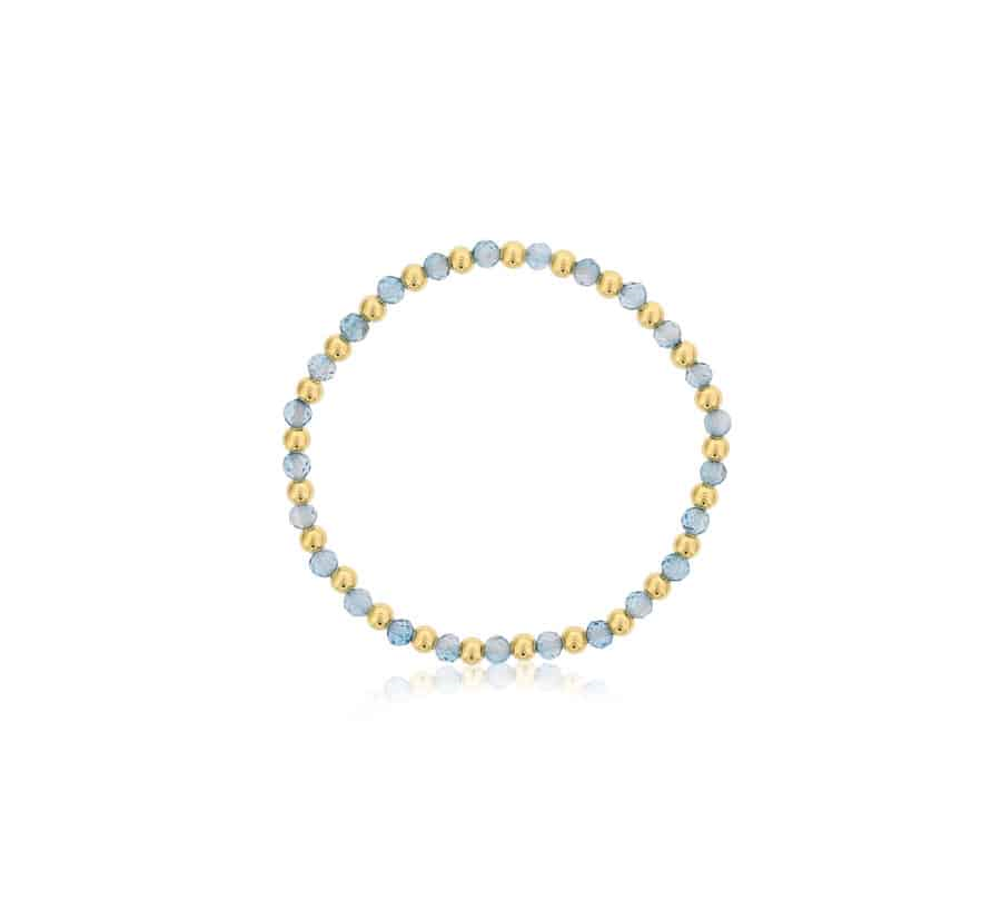 Dee Berkley Gold-Filled Alternating Beaded Bracelet with Blue Topaz
