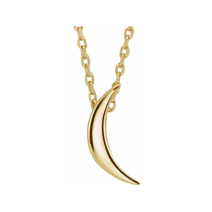 14K Yellow Gold Crescent Moon Necklace