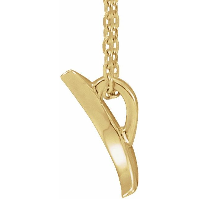 14K Yellow Gold Crescent Moon Necklace