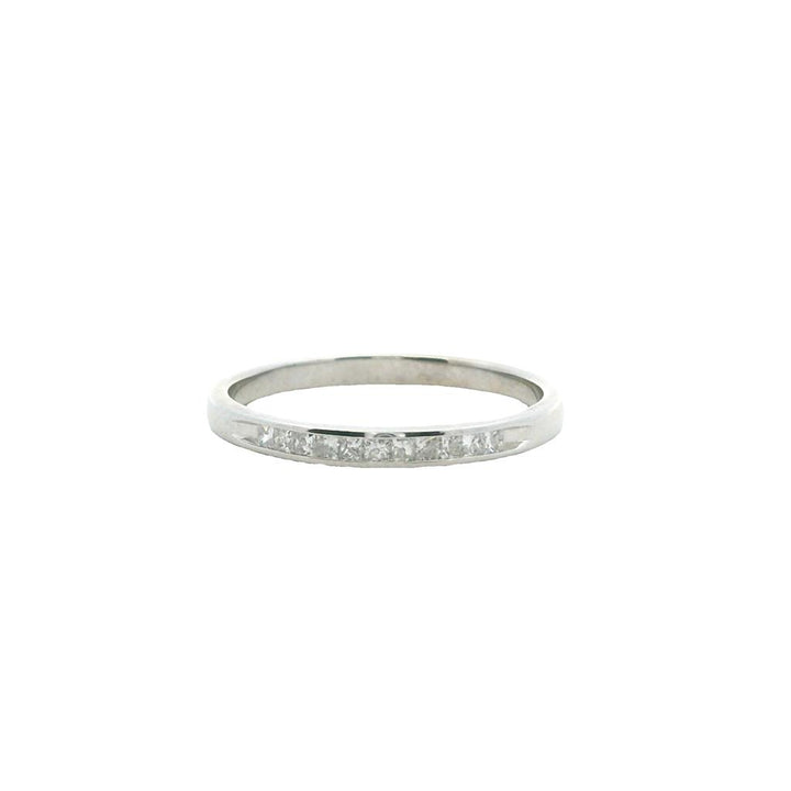 Estate 14K White Gold 0.25ctw Diamond Channel Wedding Band