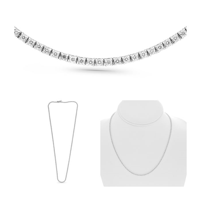 14KT White Gold 3.00CTW Diamond Tennis Necklace