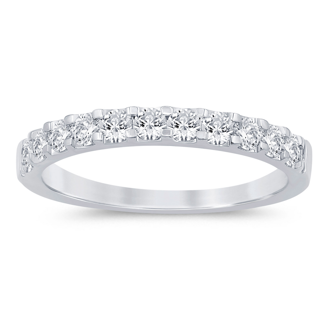 14K White Gold 0.50ctw Diamond Band Ring Size 7