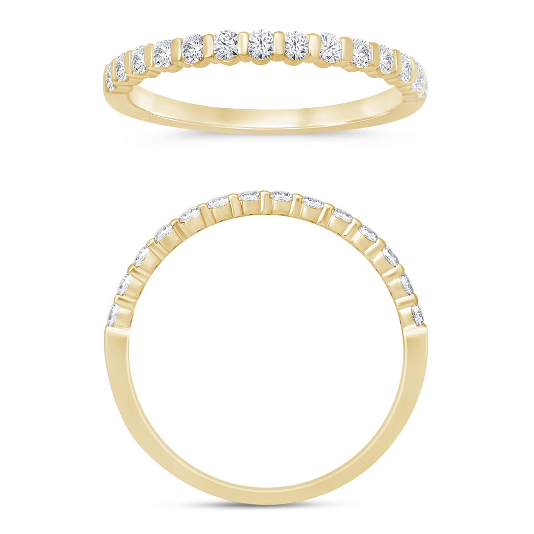 14K Yellow Gold 0.25ctw Diamond Band Ring Size 7