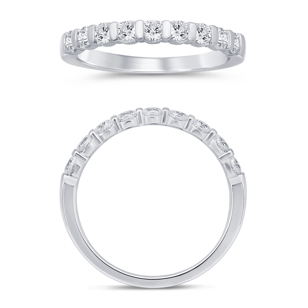 14K White Gold 0.50ctw Diamond Band Ring Size 7