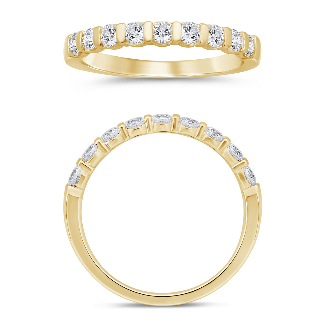 14K Yellow Gold 0.50ctw Diamond Band Ring Size 7