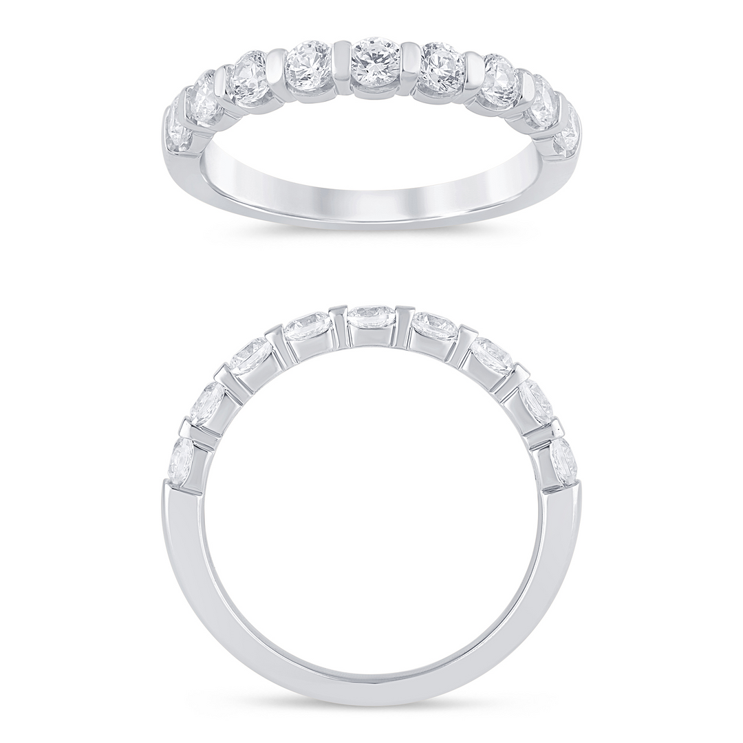 14K White Gold 0.75ctw Diamond Band Ring Size 7