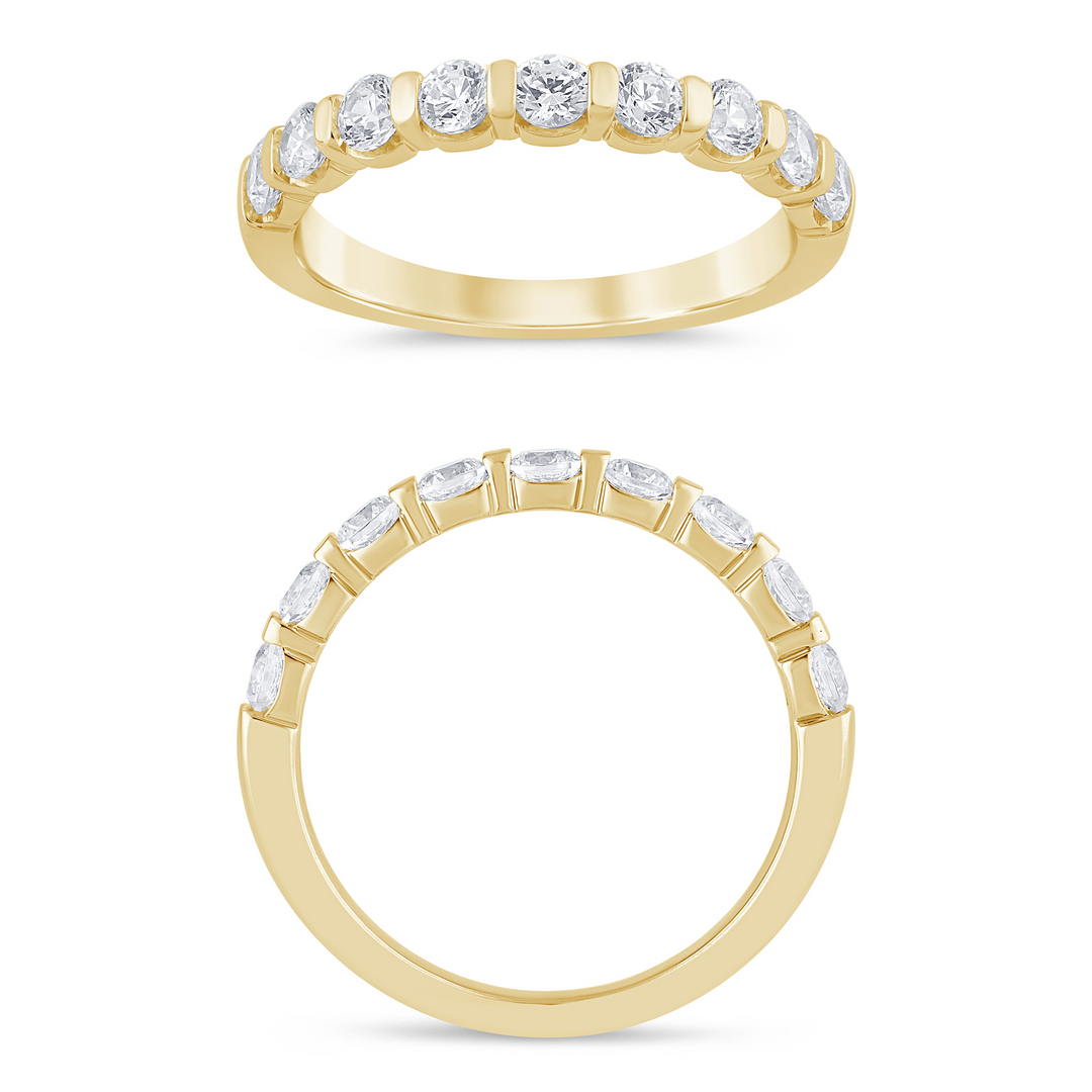 14K Yellow Gold 0.75ctw Diamond Band Ring Size 7