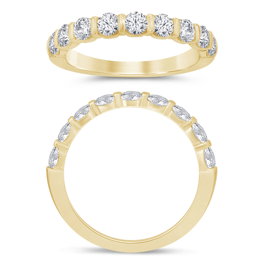 14K Yellow Gold 1.00ctw Diamond Band Ring Size 7