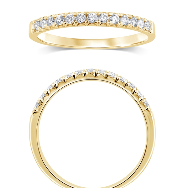 14K Yellow Gold 0.25ctw Diamond French Pavé Band Ring Size 7