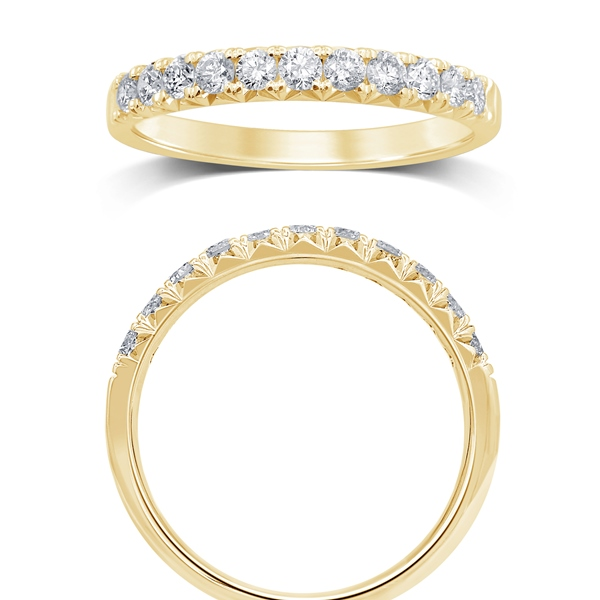 14K Yellow Gold 0.50ctw Diamond French Pavé Band Ring Size 7