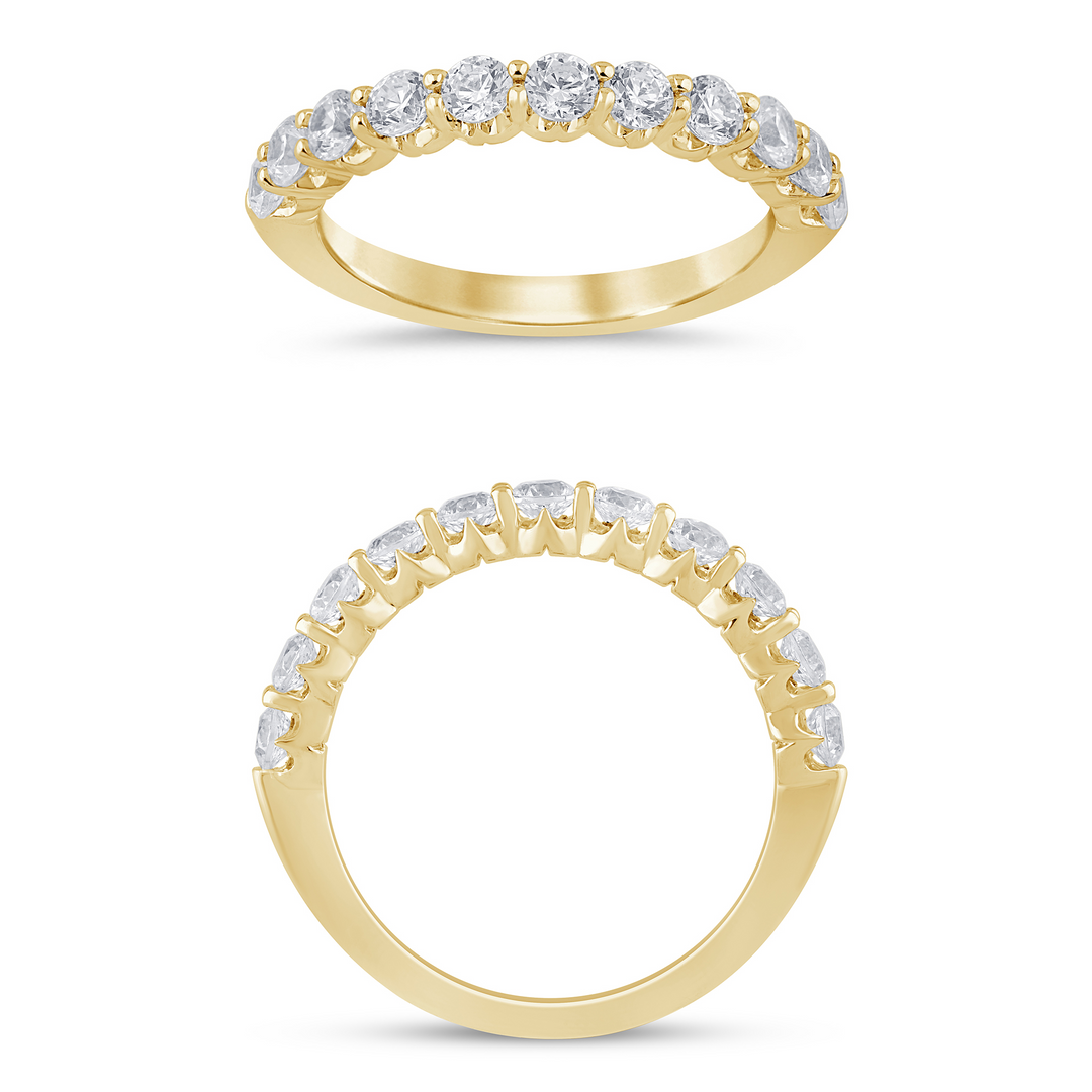 14K Yellow Gold 0.75ctw Diamond Crown Set Band Ring Size 7