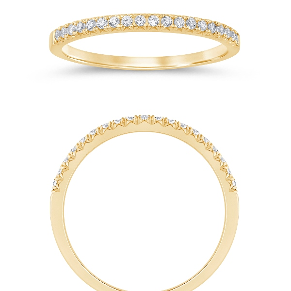 14K Yellow Gold  0.16CTW G-H/SI1-SI2 Round Brilliant Diamond Pavé Half-Eternity Band
