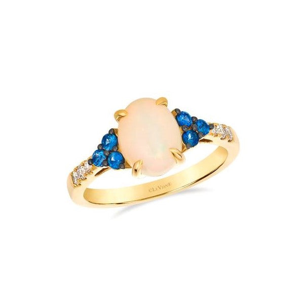 14K Yellow Gold  Oval Opal, Blue Sapphire & Diamond Ring by Le Vian