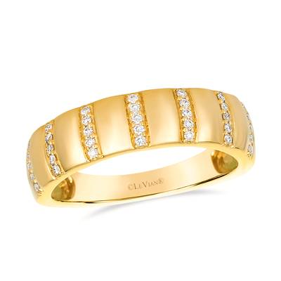 14K Yellow Gold 0.13CTW Diamond Pavé Wide Band Ring by Le Vian
