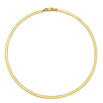 14KT Yellow Gold Vermeil Herringbone Necklace