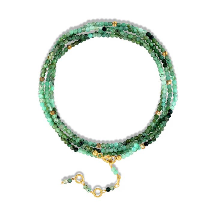 14KT Gold Vermeil Emerald Wrap Bracelet