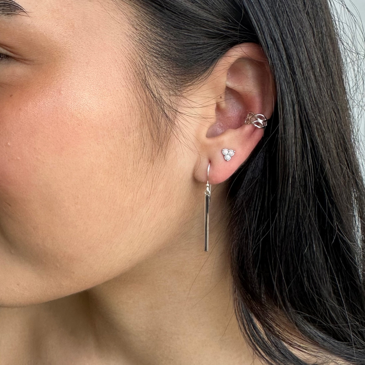 Sterling Silver 1.5" Bar Drop Earrings