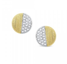 Estate 14KT Yellow Gold Diamond Disc Earrings