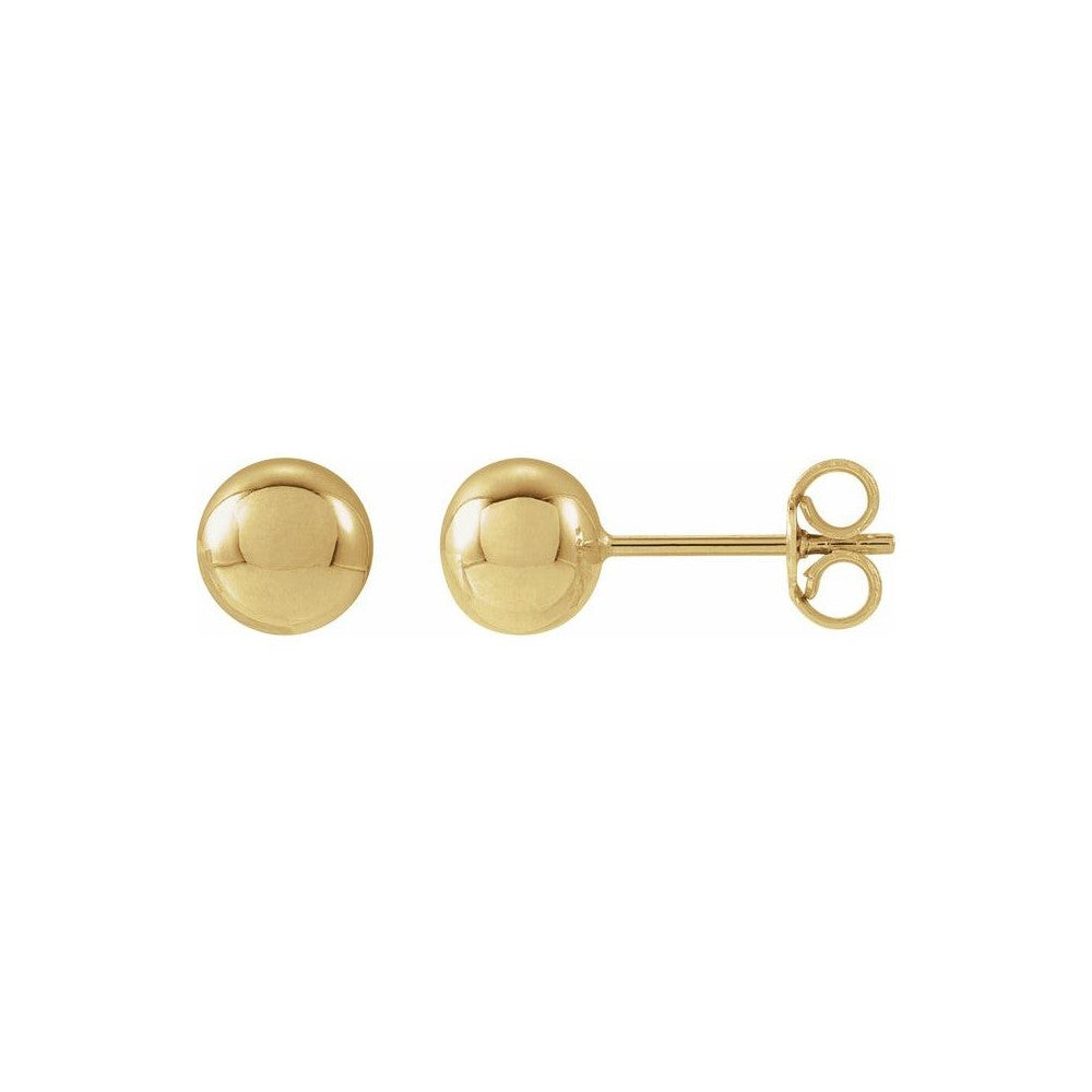 14K Yellow Gold Filled 6MM Ball Stud Earrings
