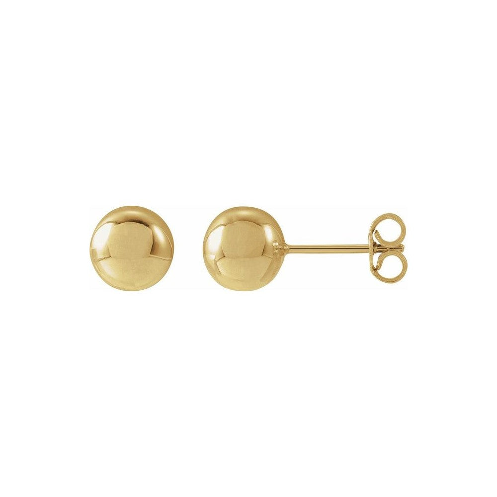 14K Yellow Gold Filled 7MM Ball Stud Earrings