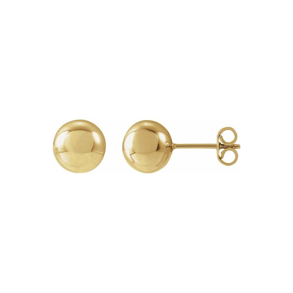 14K Yellow Gold Filled 8MM Ball Stud Earrings