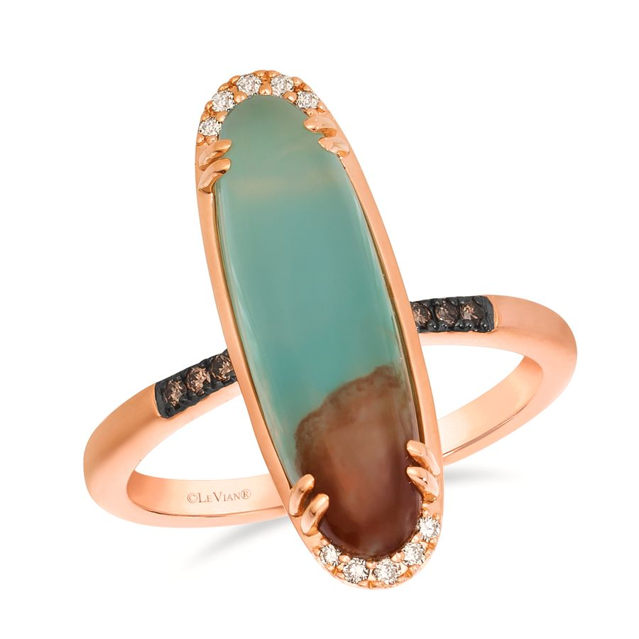 Le Vian 14K Rose Gold Peacock Aquaprase and Diamond Ring