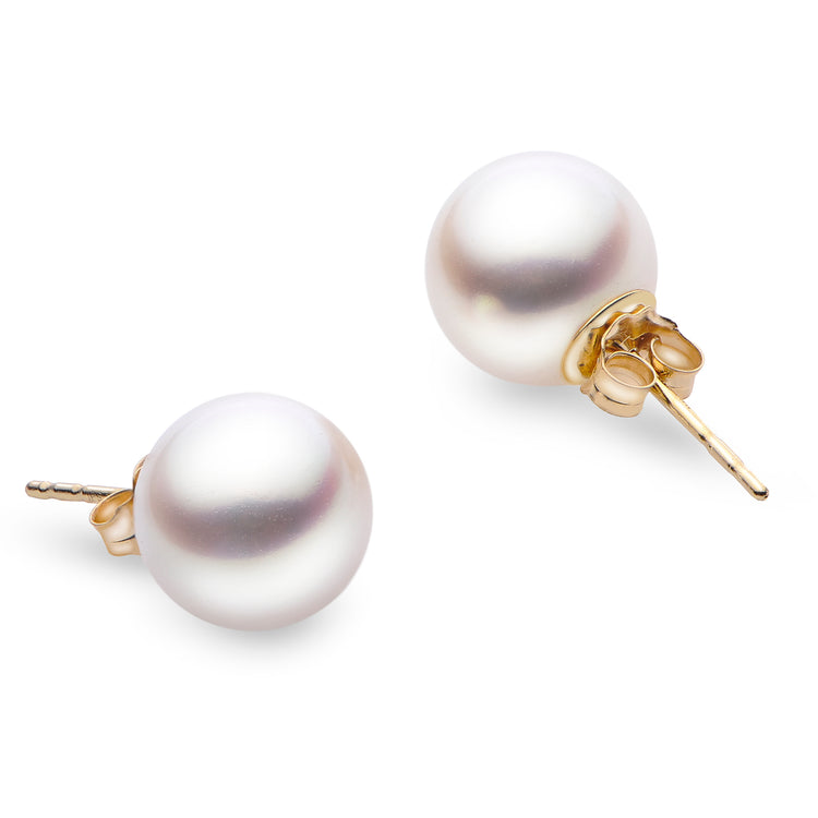 14K Yellow Gold 6-6.5MM Akoya Pearl Stud Earrings