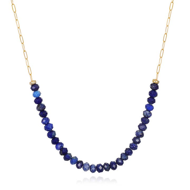 Gold Filled Lapis Lazuli Bead Necklace