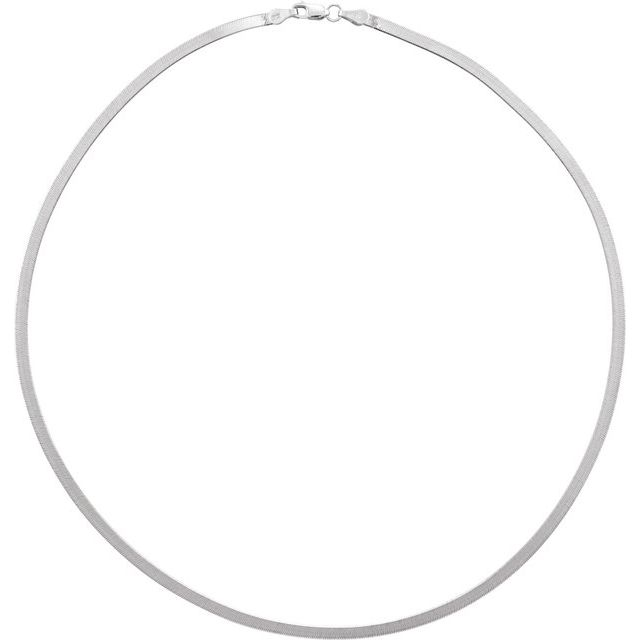 Sterling Silver Herringbone Necklace