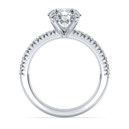 14K White Gold 2.45CTW Round Lab Diamond Classic Engagement Ring
