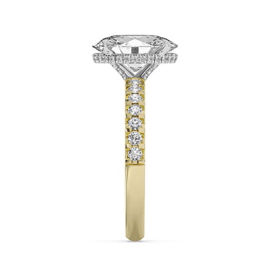 14K Two Tone Gold 3CTW Oval Lab Diamond Classic Engagement Ring