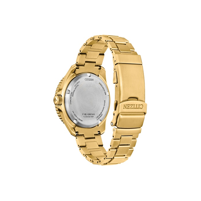 Gold Tone Stainless Steel Eco Drive Green Promaster Dive Watch by Citizen