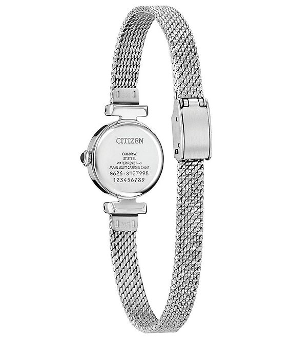 Stainless Steel Eco Drive Light Blue Fio Mesh Bracelet Watch by Citizen