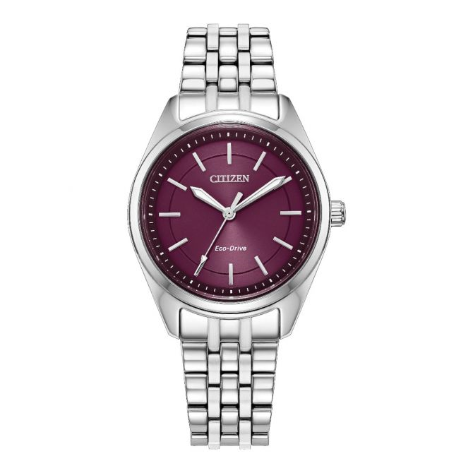 Stainless Steel Eco Drive Raspberry Peyten Bracelet Watch by Citizen