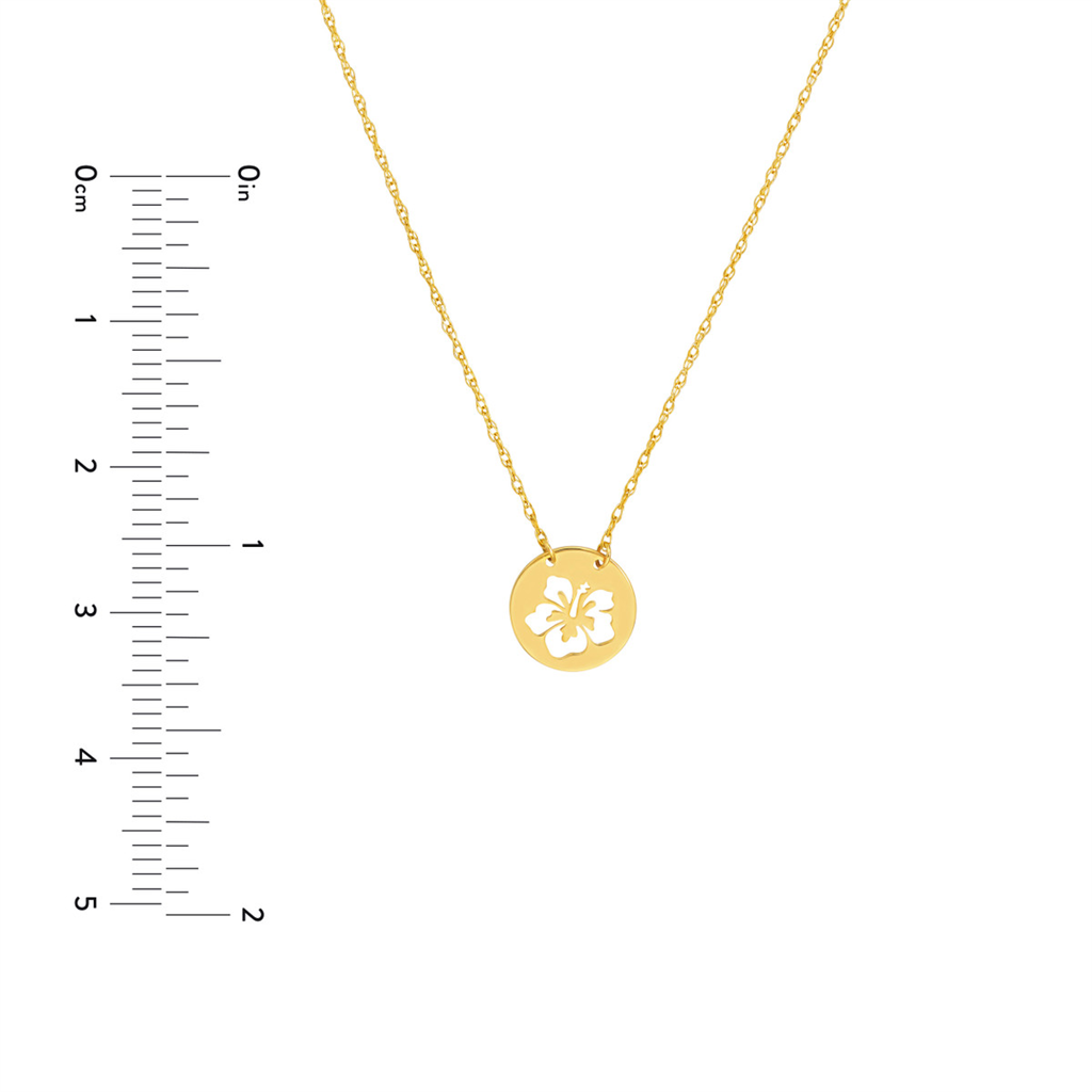 14K Yellow Gold Flower Pendant Necklace by Midas Chain