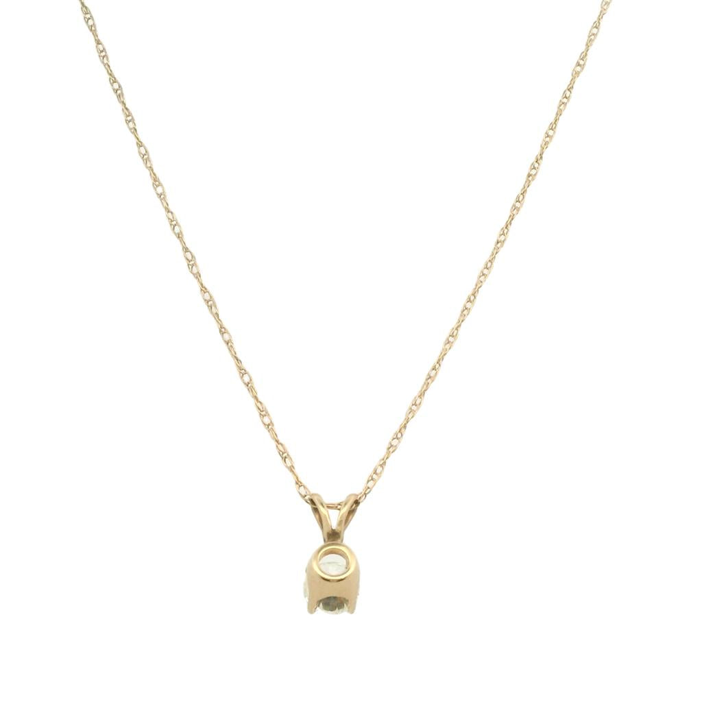 Estate 14K Yellow Gold 0.47ctw Diamond Solitaire Necklace