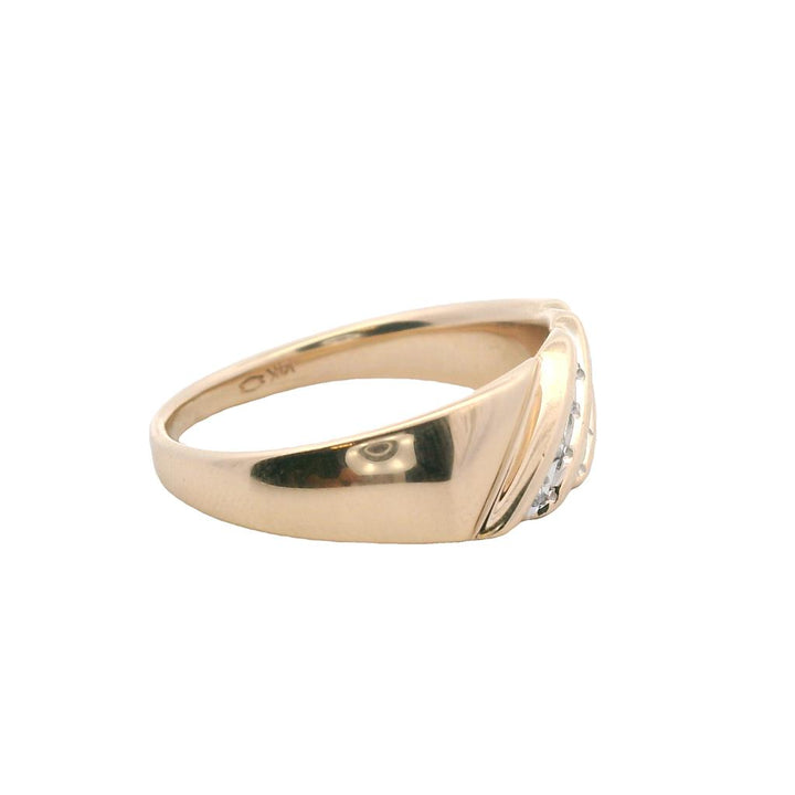 Estate 14K Yellow Gold 0.28ctw Diamond Men's Wedding Band
