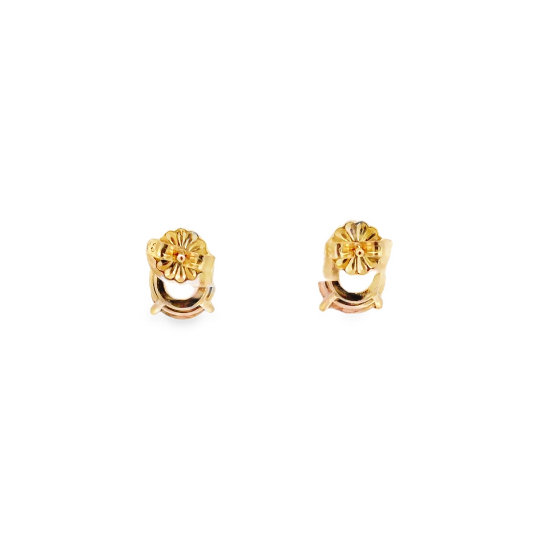 Estate 14K Yellow Gold 4.70CTW Pear-Shaped Light Brown Topaz Stud Earrings