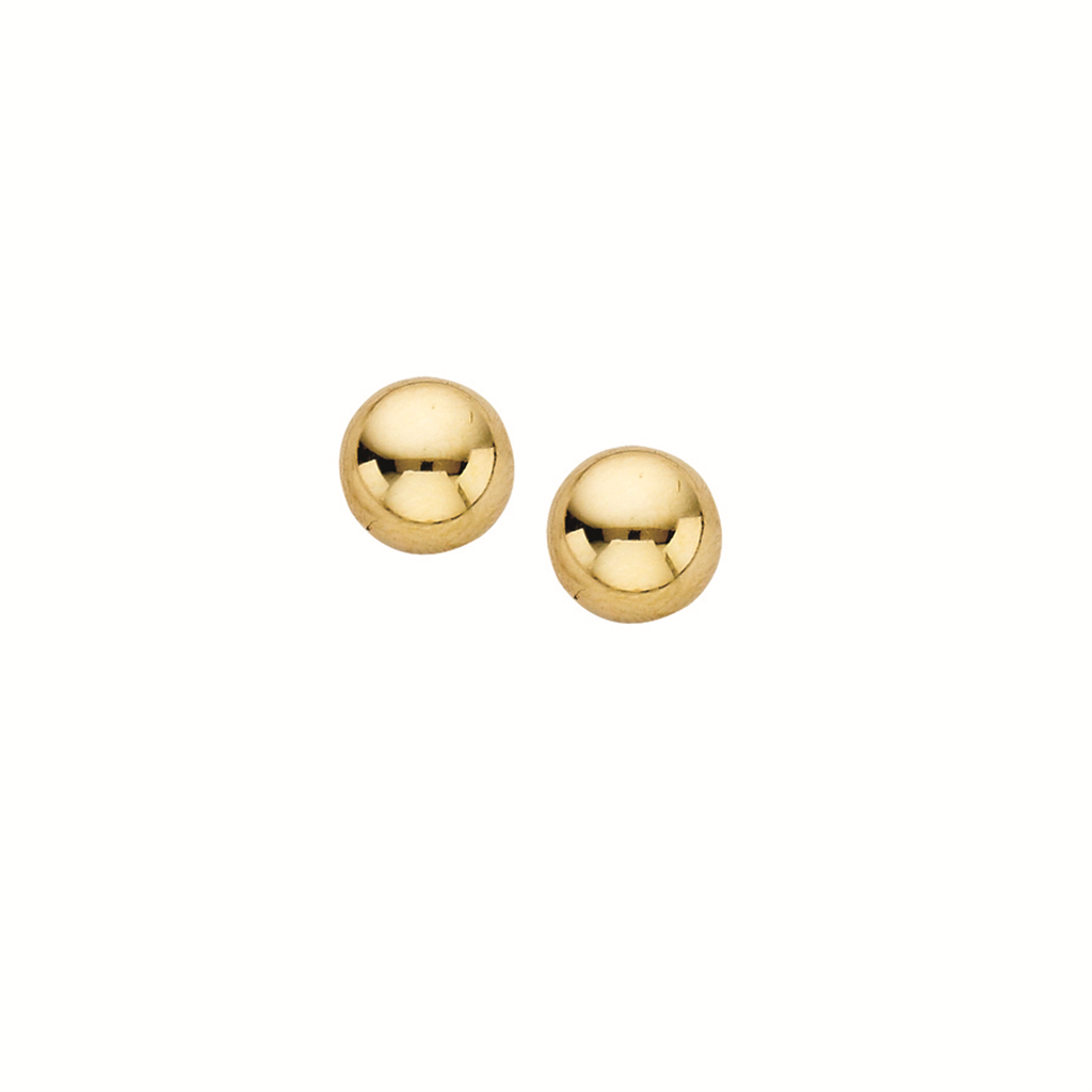 14K Yellow Gold 7mm Ball Stud Earrings