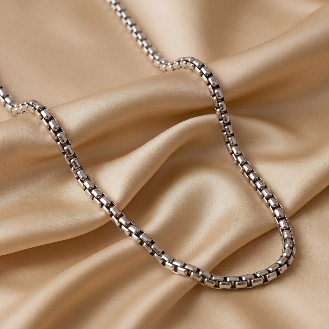 Estate Sterling Silver Popcorn Chain Necklace