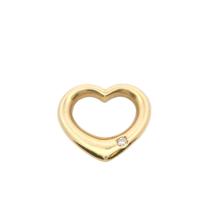 Estate 18K Yellow Gold Diamond Heart Charm
