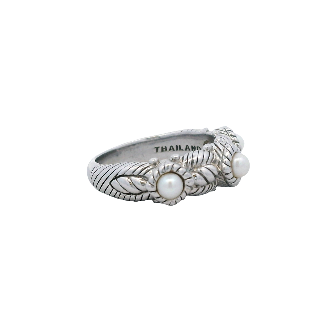 Estate Sterling Silver Freshwater Pearl Judith Ripka Ring