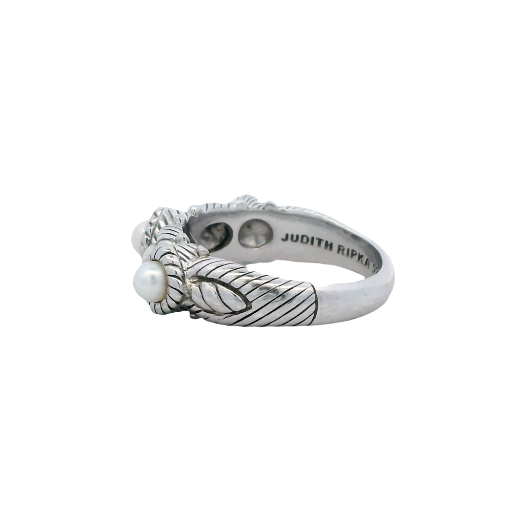 Estate Sterling Silver Freshwater Pearl Judith Ripka Ring