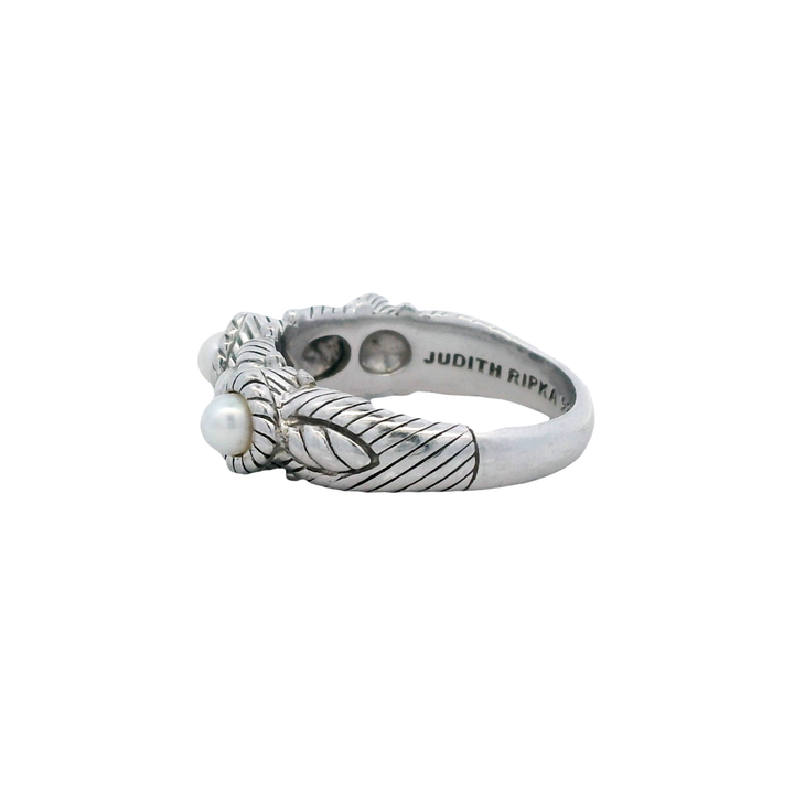 Estate Sterling Silver Freshwater Pearl Judith Ripka Ring