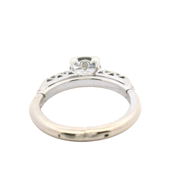 Estate 14K White Gold 1.06ctw Round Diamond Engagement Ring